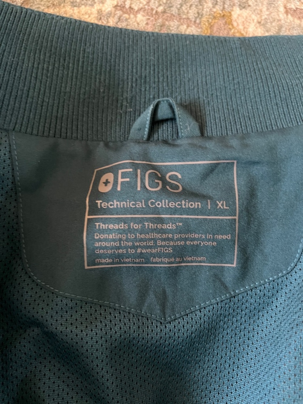 Figs Men's Teal Technical Collection Bomber Jacket - Picture 9 of 9